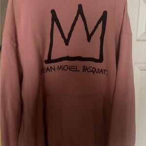 Old Navy Pink Crewneck Sweater with Basquiat Design